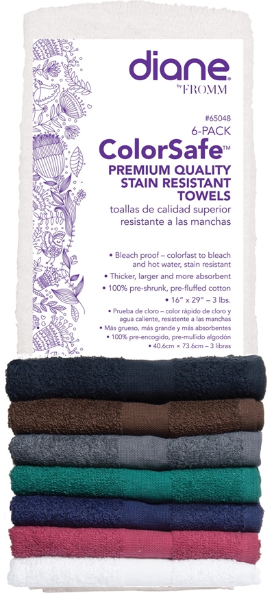 COLORSAFE STAIN RESISTANT TOWEL 16" X 29" WHITE 6-PACK 